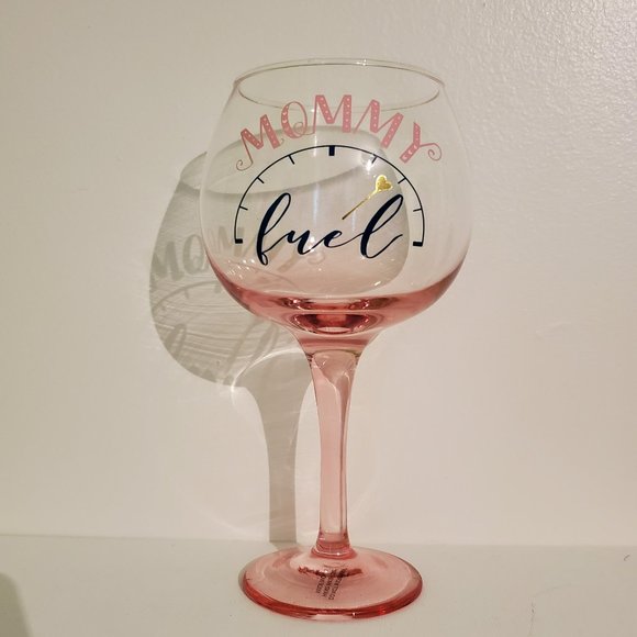 Wine Glass, Pink, Large, "Mommy Fuel", Perfect Gift for Mom! - Picture 3 of 6